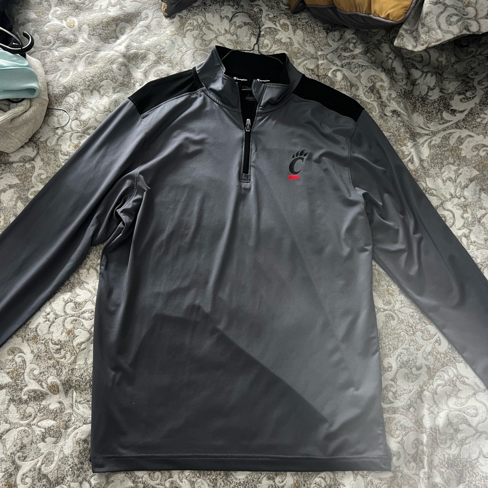 Cincinnati Bearcats Men's Gray Quarter-Zip Jacket